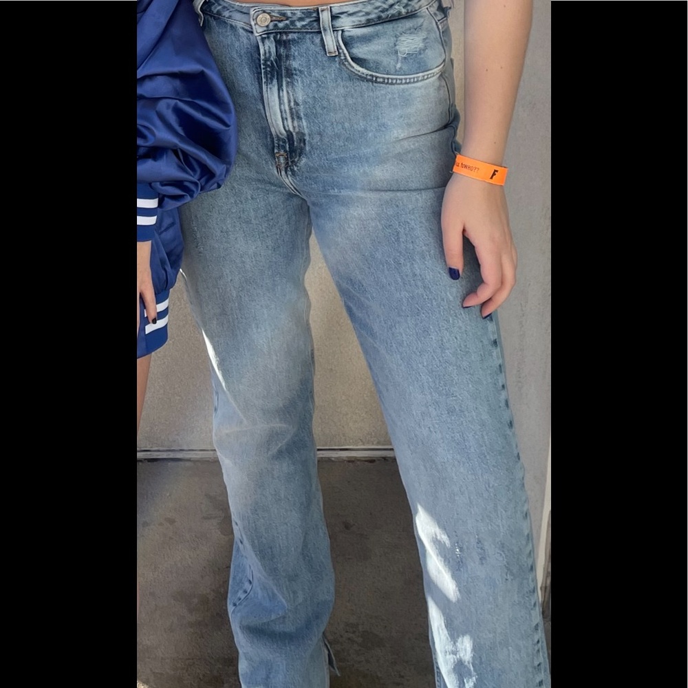 ZARA high waisted wide leg jeans